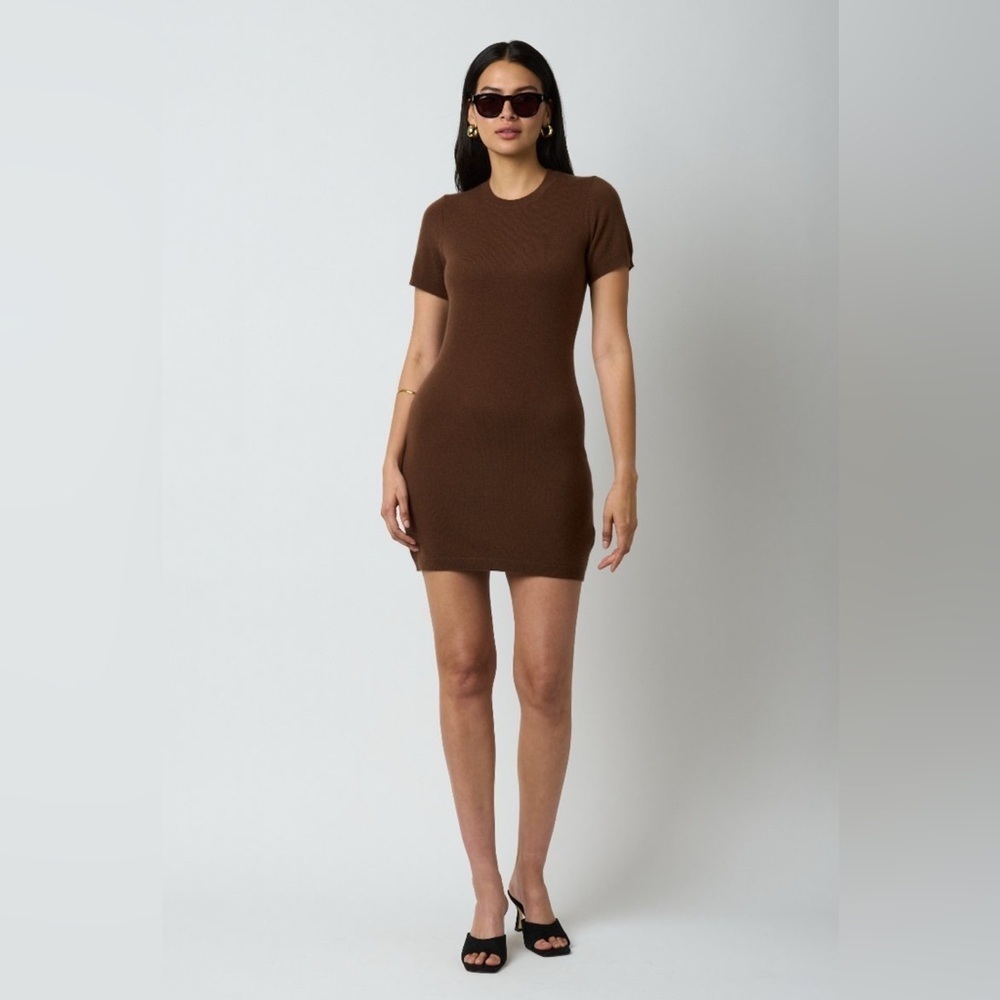 NWT Equipment CATALEYA 100% CASHMERE SWEATER Dress in Pinecone Brown